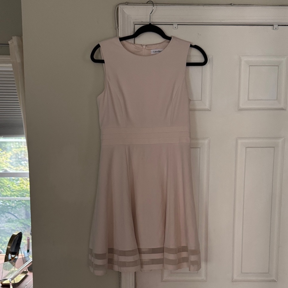 Calvin Klein Cream Sleeveless Mini Dress